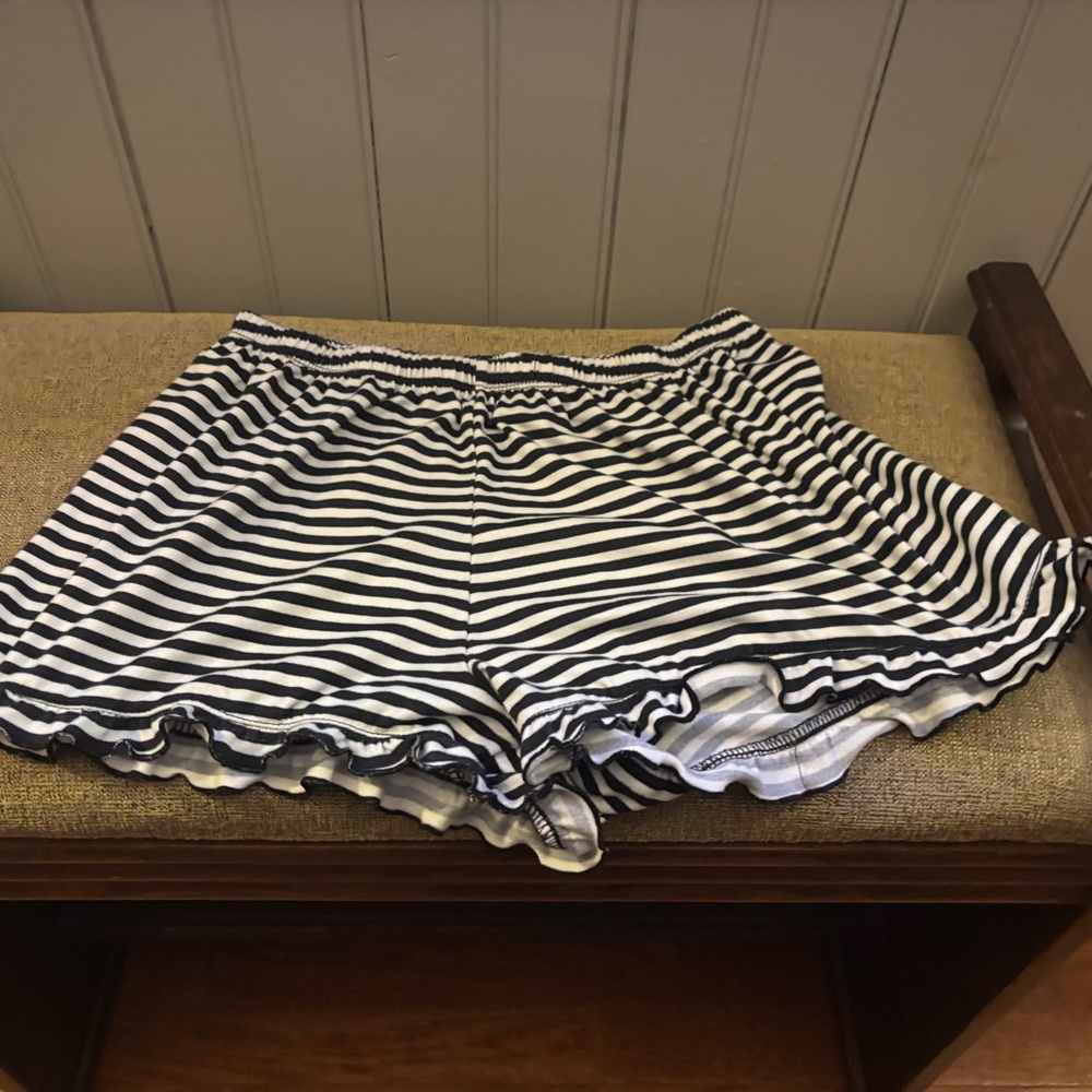 Striped Black and White Shorts